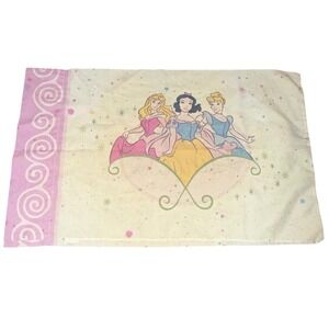 Y2K Disney Princess Pillowcase Aurora Snow White Cinderella Standard Vintage